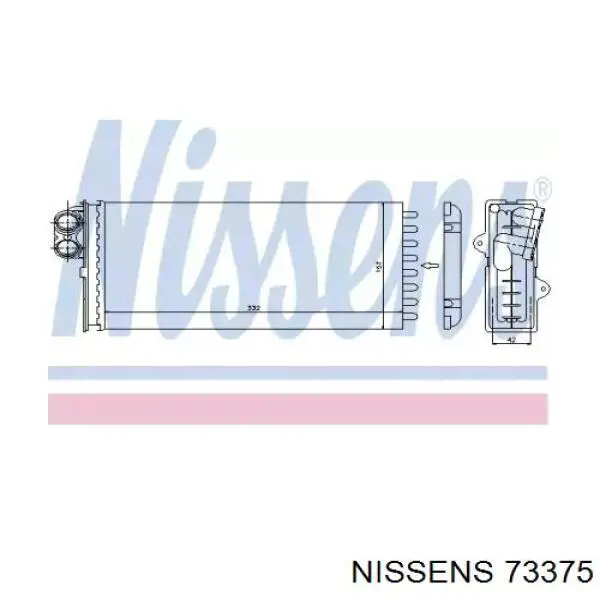 Радиатор печки (отопителя) Nissens 73375 цена, от 27.54 USD