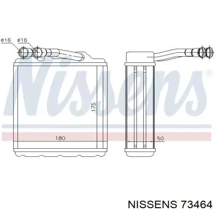 Радиатор печки 73464 Nissens