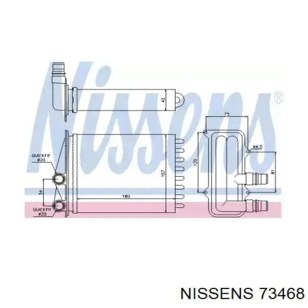 Радиатор печки 73468 Nissens