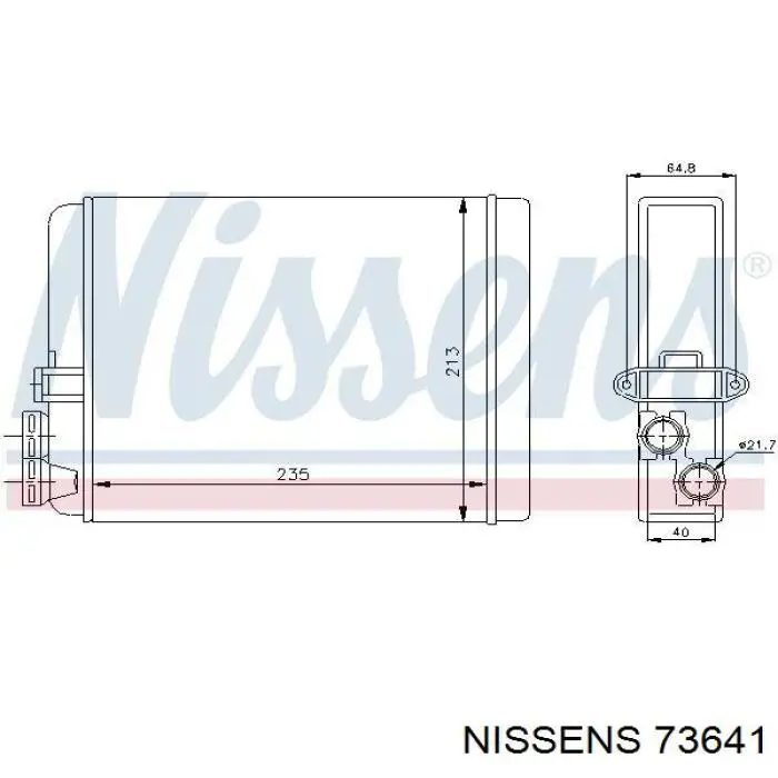 73641 Nissens радиатор печки