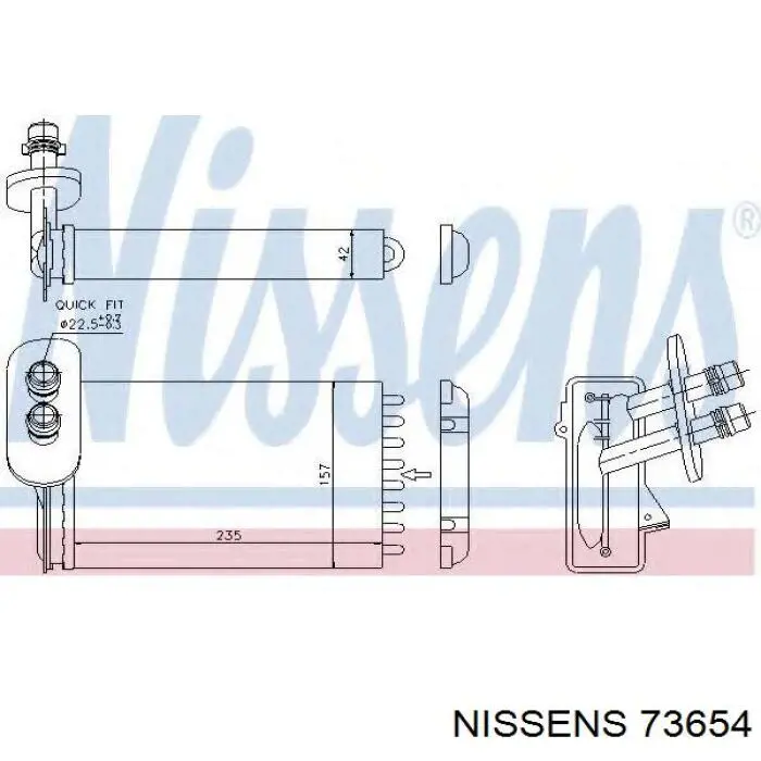 Купить 73654 Nissens Радиатор печки