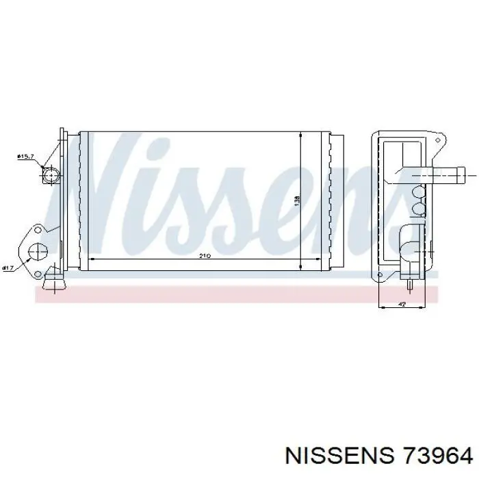 Радиатор печки 73964 Nissens