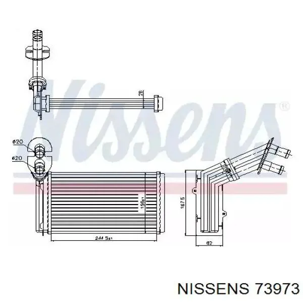 Радиатор печки (отопителя) Nissens 73973