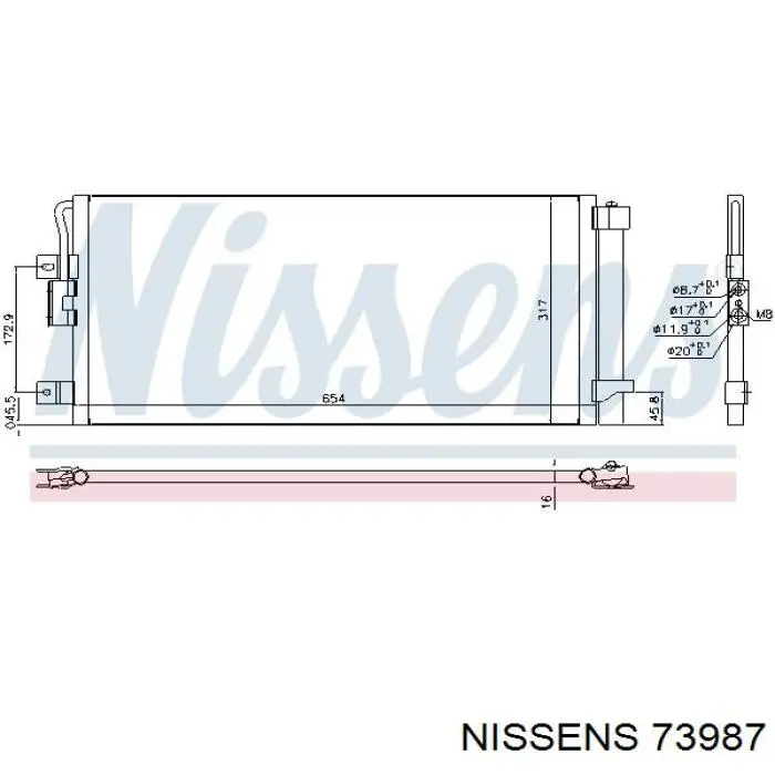 73987 Nissens Радиатор отопителя салона