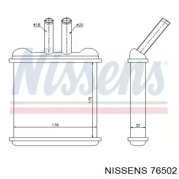 Radiador de calefacción 76502 Nissens