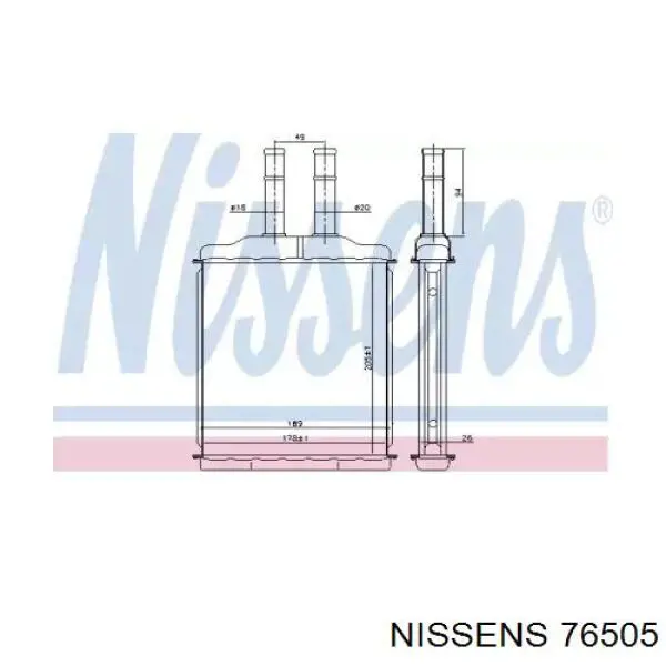 Радиатор печки 76505 Nissens