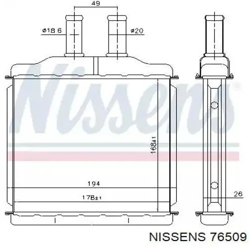 Radiador de calefacción 76509 Nissens