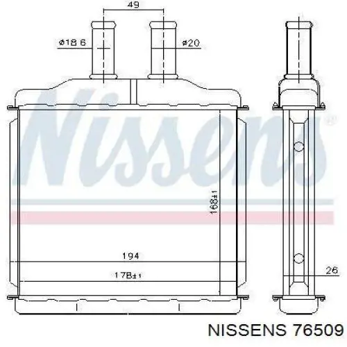 Радиатор печки (отопителя) Nissens 76509 цена, от 33.09 USD