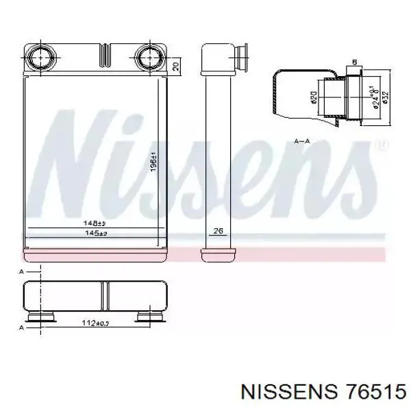 Радиатор печки 76515 Nissens