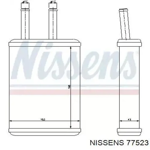 Радиатор печки 77523 Nissens