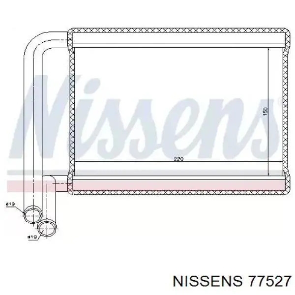 Радиатор печки 77527 Nissens