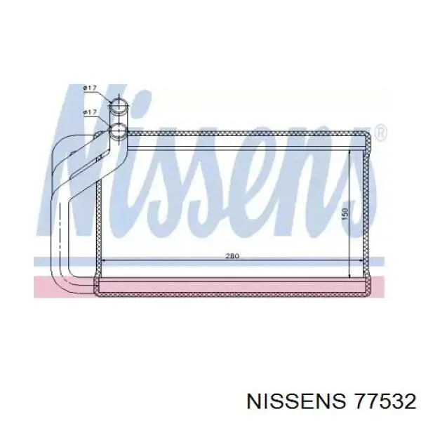 77532 Nissens Радиатор отопителя салона