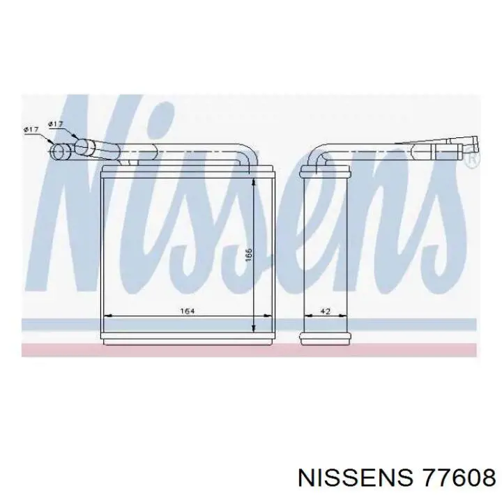 Радиатор печки 77608 Nissens