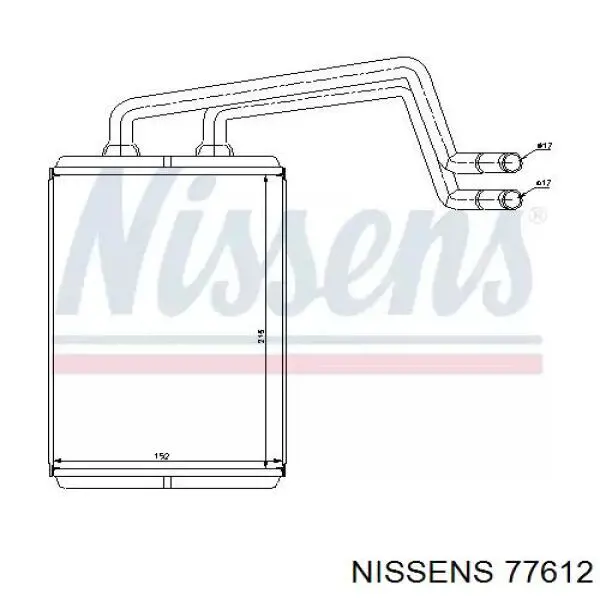 Радиатор печки (отопителя) Nissens 77612