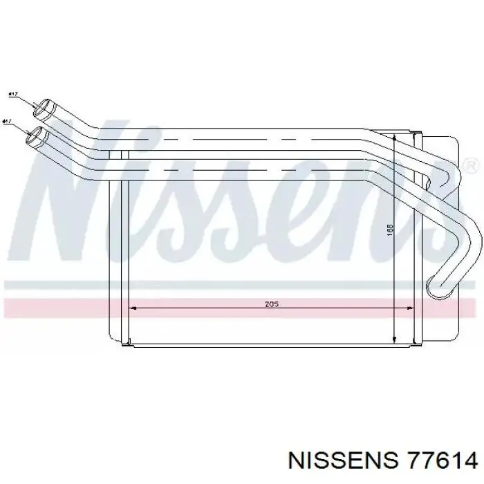 Радиатор печки 77614 Nissens