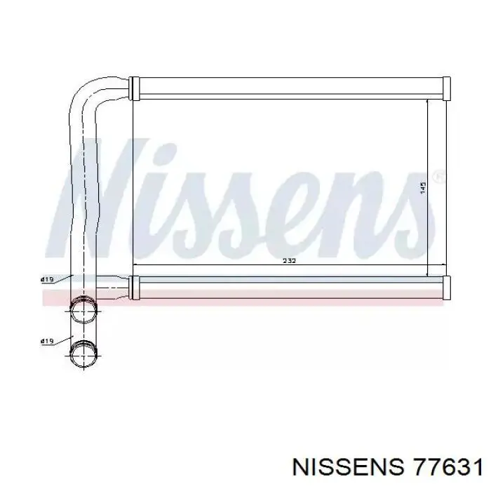 Радиатор печки 77631 Nissens