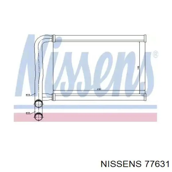 77631 Nissens Радиатор отопителя салона