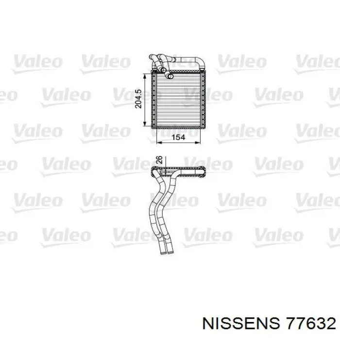 Радиатор печки (отопителя) Nissens 77632 цена, от 72.35 USD