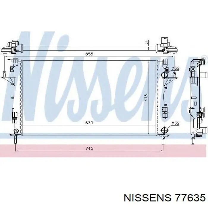 Радиатор печки 77635 Nissens