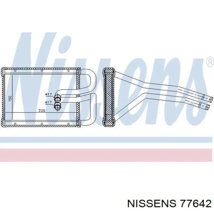 Радиатор печки (отопителя) NISSENS 77642