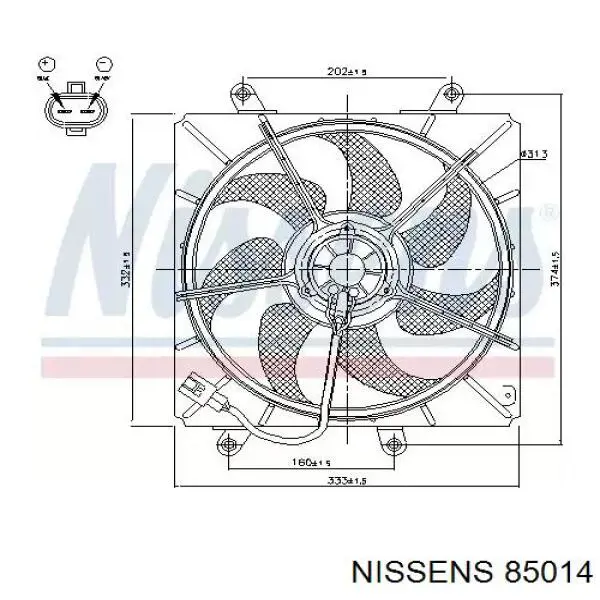 Motor del ventilador de enfriado 85014 Nissens