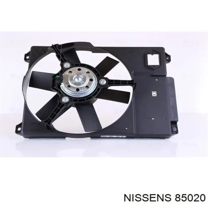 85020 Nissens диффузор радиатора охлаждения, в сборе с мотором и крыльчаткой