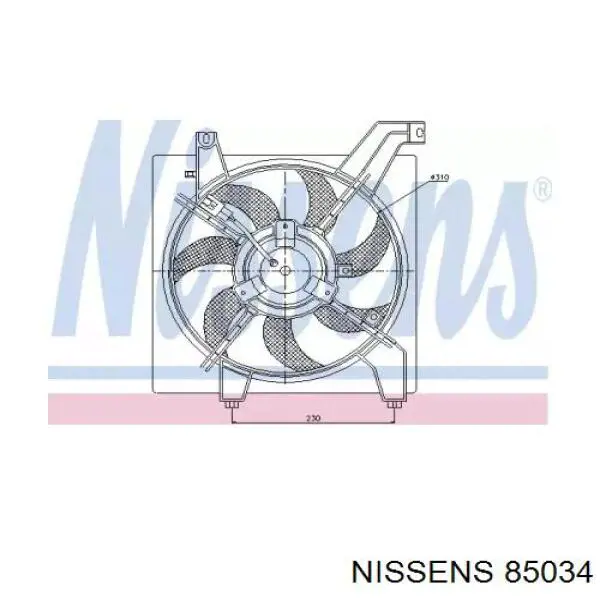 85034 Nissens вентилятор (крыльчатка радиатора охлаждения)