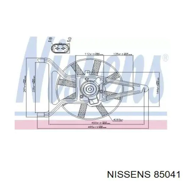 Электровентилятор охлаждения 85041 Nissens