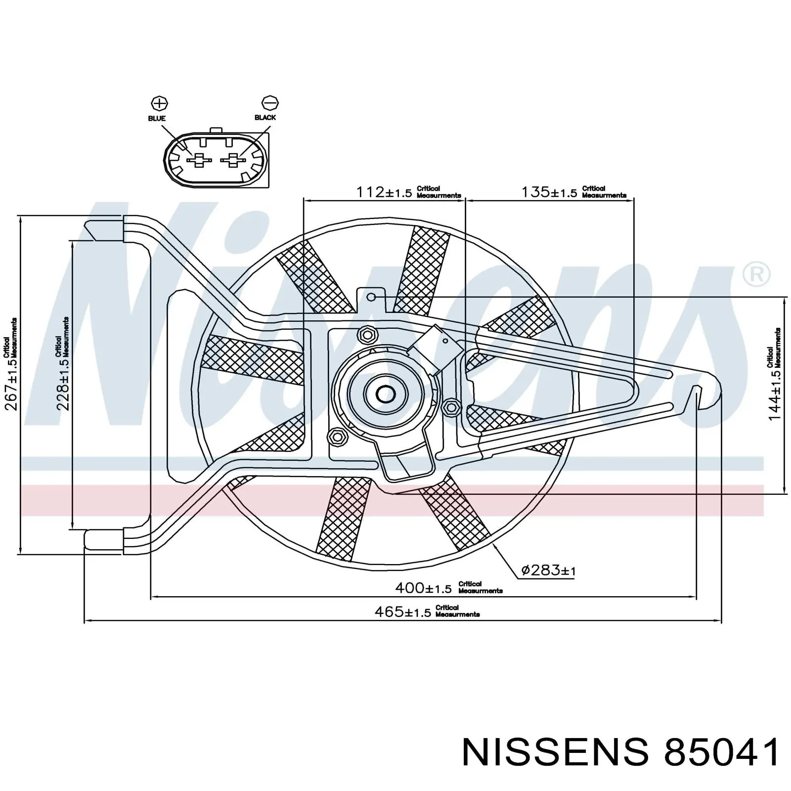 Ventilador (rodete +motor) refrigeración del motor con electromotor completo 85041 Nissens