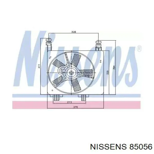 85056 Nissens диффузор радиатора охлаждения, в сборе с мотором и крыльчаткой