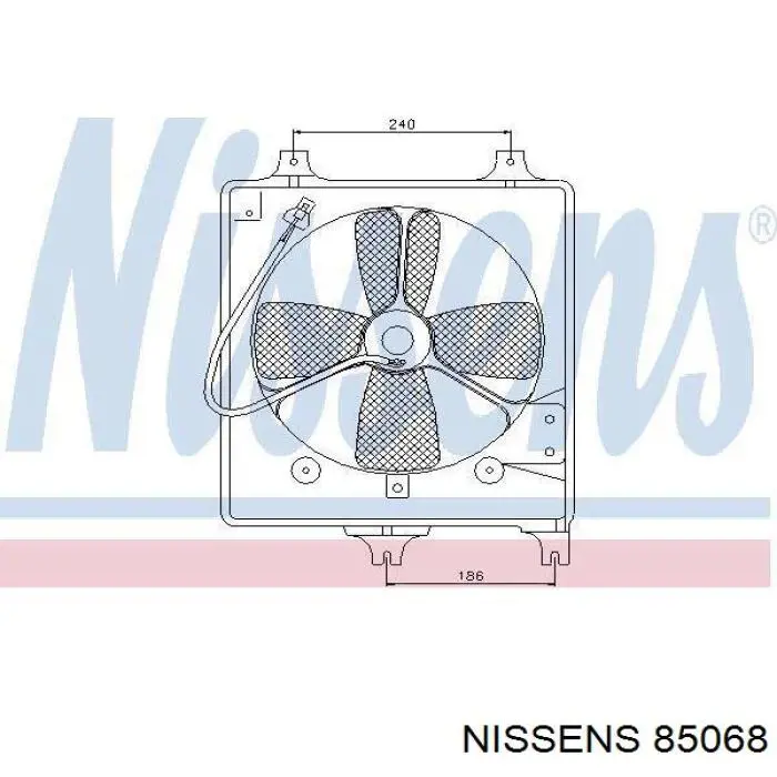 Диффузор вентилятора в сборе с мотором и крыльчаткой 85068 Nissens