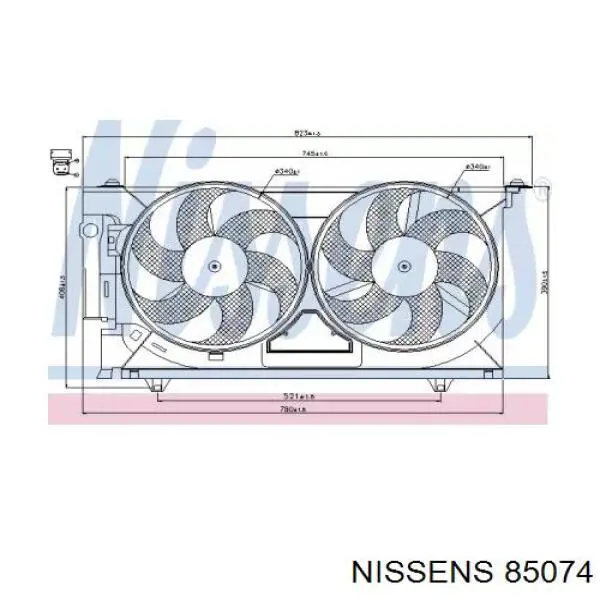 Диффузор радиатора охлаждения в сборе с мотором и крыльчаткой Nissens 85074 цена, от 144.96 USD