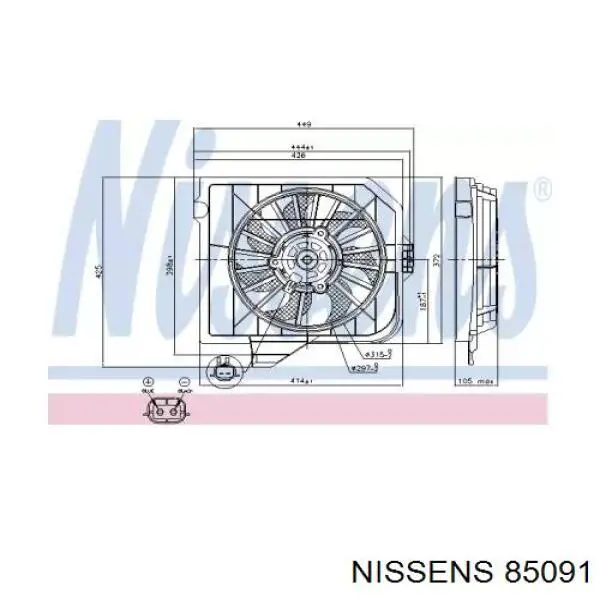 85091 Nissens диффузор радиатора охлаждения