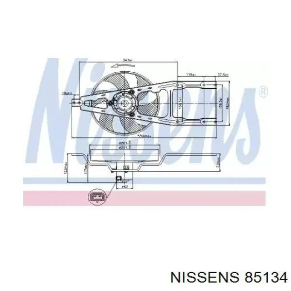 Электровентилятор охлаждения 85134 Nissens