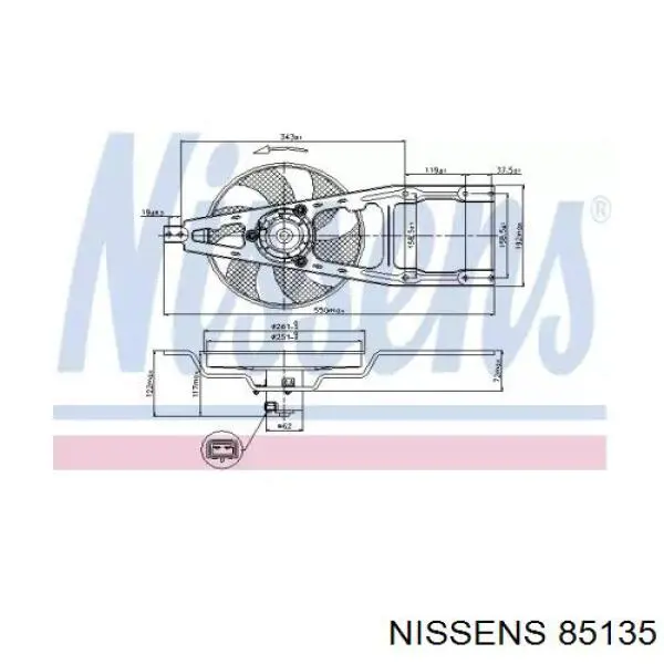 Электровентилятор охлаждения 85135 Nissens