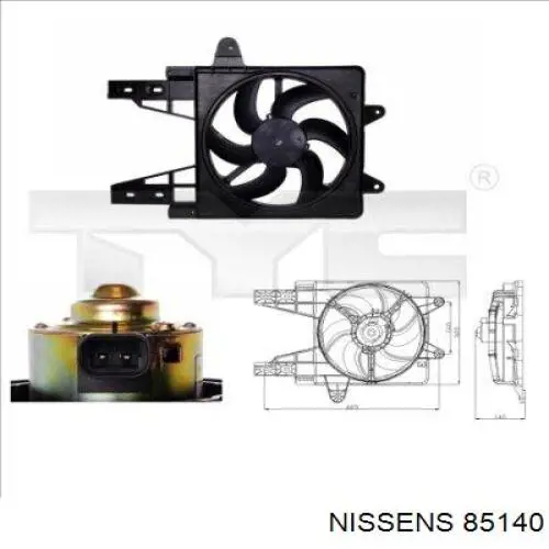 Диффузор радиатора охлаждения в сборе с мотором и крыльчаткой Nissens 85140 цена, от 52.69 USD