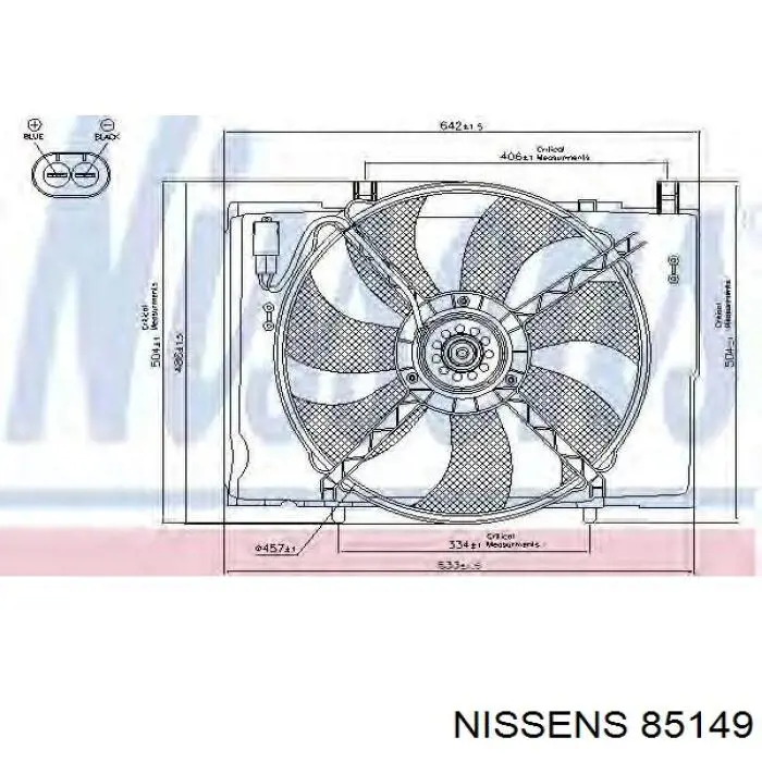 Диффузор радиатора кондиционера, в сборе с крыльчаткой и мотором Nissens 85149 цена, от 103.02 USD