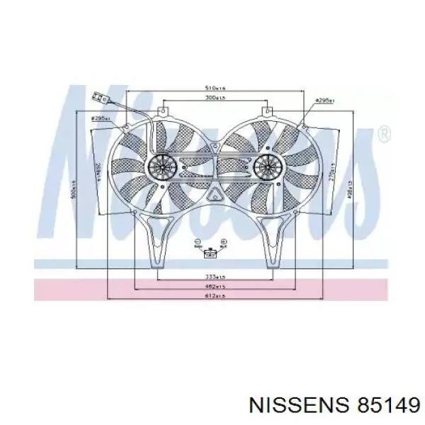 Купить 85149 Nissens Диффузор радиатора кондиционера, в сборе с крыльчаткой и мотором