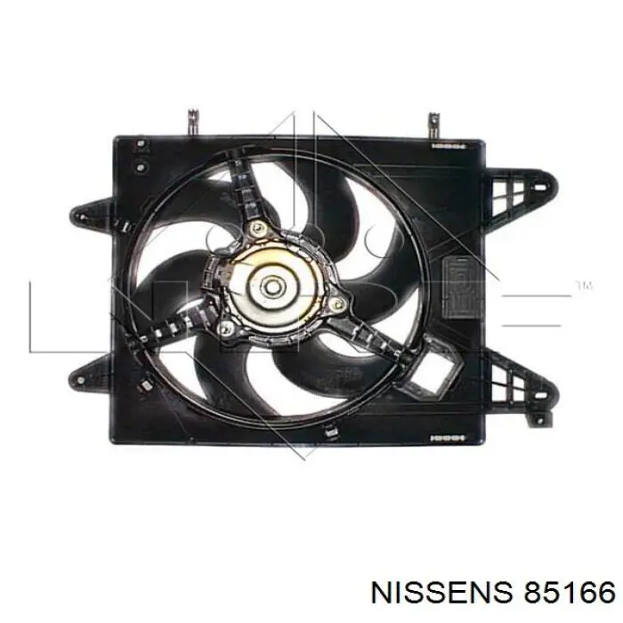 Difusor de radiador, ventilador de refrigeración, condensador del aire acondicionado, completo con motor y rodete 85166 Nissens