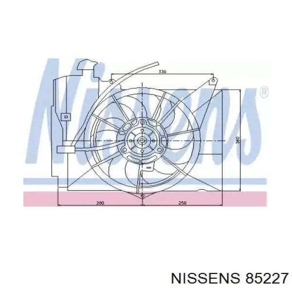 Купить 85227 Nissens Диффузор вентилятора в сборе с мотором и крыльчаткой