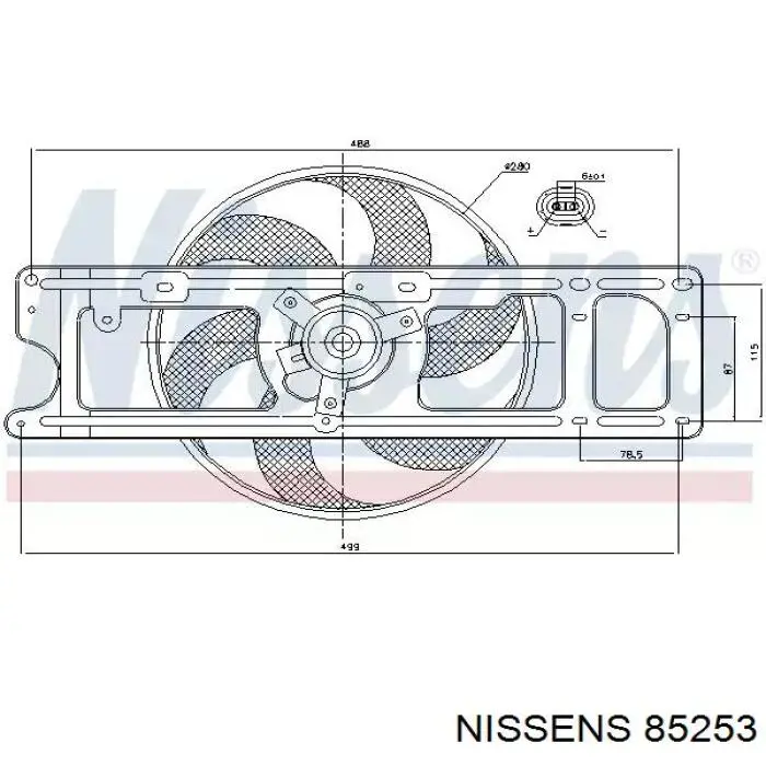 Вентилятор (крыльчатка) радиатора охлаждения Nissens 85253