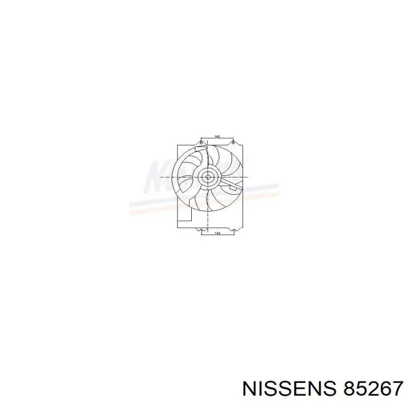 Difusor de radiador, ventilador de refrigeración, condensador del aire acondicionado, completo con motor y rodete 85267 Nissens