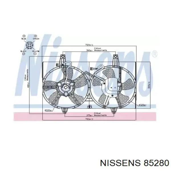 Купить 214815U003 Nissan/Infiniti Электровентилятор охлаждения в сборе (мотор+крыльчатка)