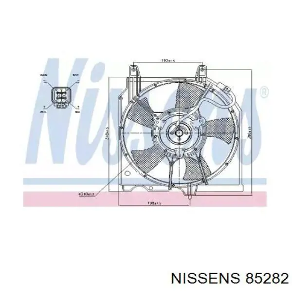 Диффузор радиатора кондиционера, в сборе с крыльчаткой и мотором Nissens 85282