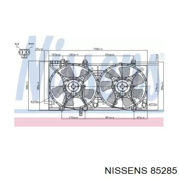 85285 Nissens мотор вентилятора системы охлаждения