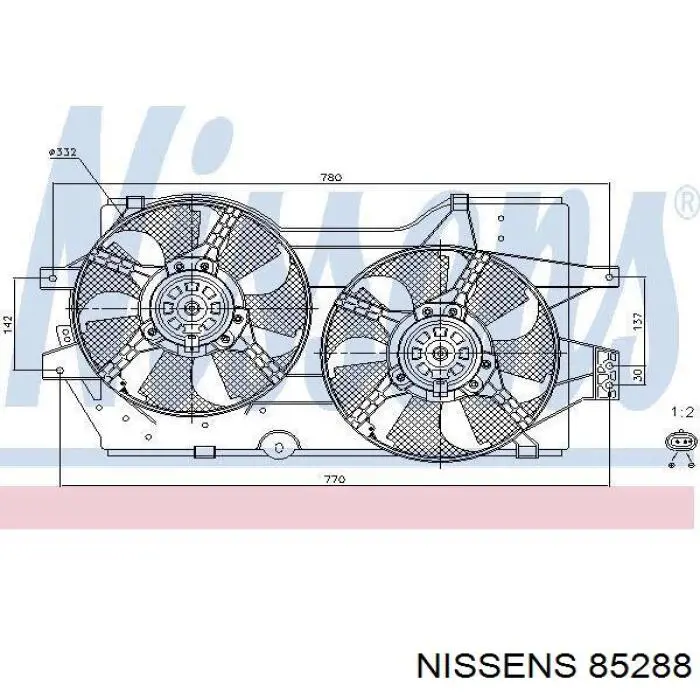 Ventilador (rodete +motor) refrigeración del motor con electromotor completo 85288 Nissens