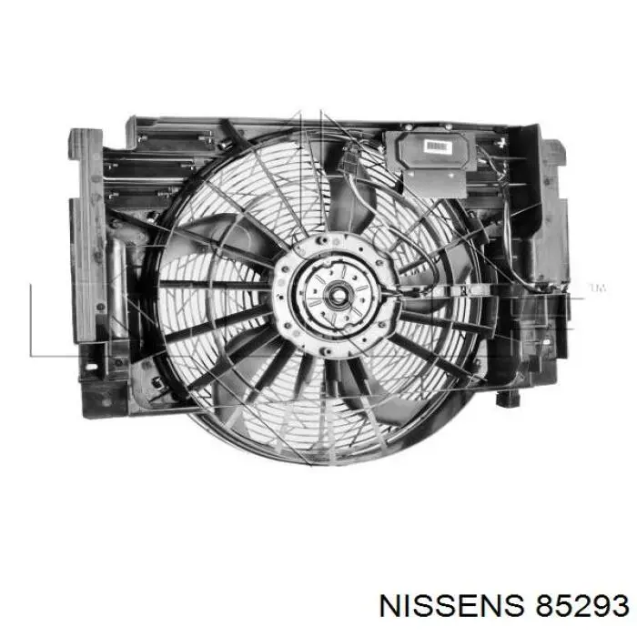 Диффузор радиатора кондиционера, в сборе с крыльчаткой и мотором Nissens 85293