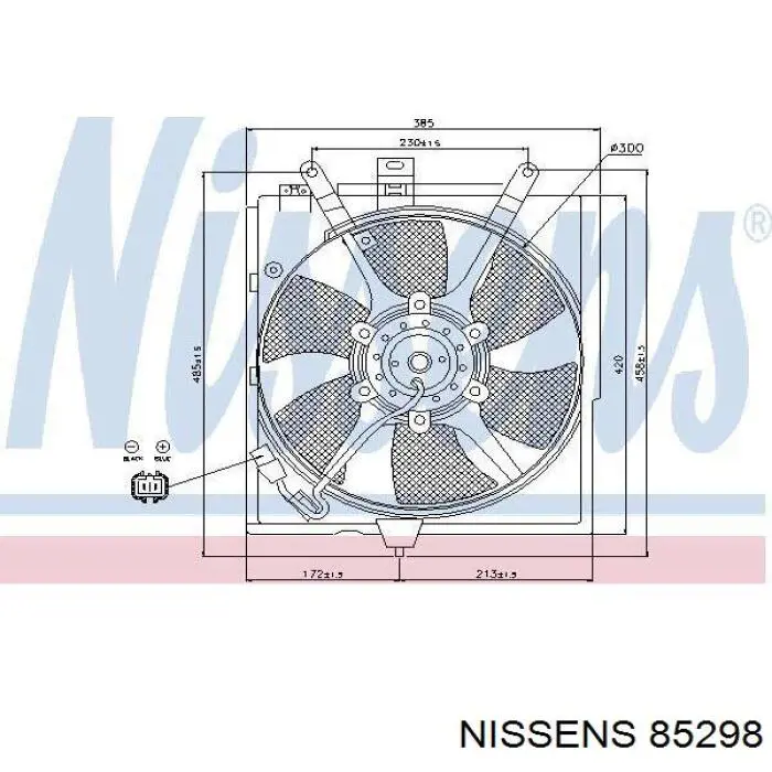 Ventilador (rodete +motor) refrigeración del motor con electromotor completo 85298 Nissens