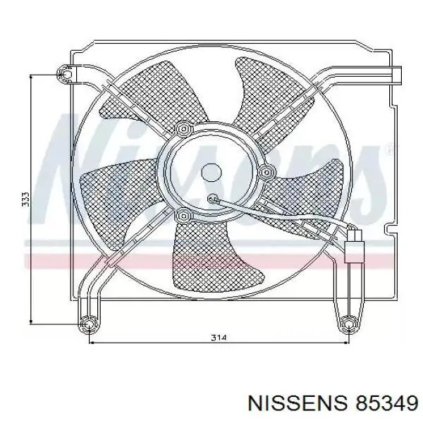 85349 Nissens диффузор радиатора охлаждения, в сборе с мотором и крыльчаткой