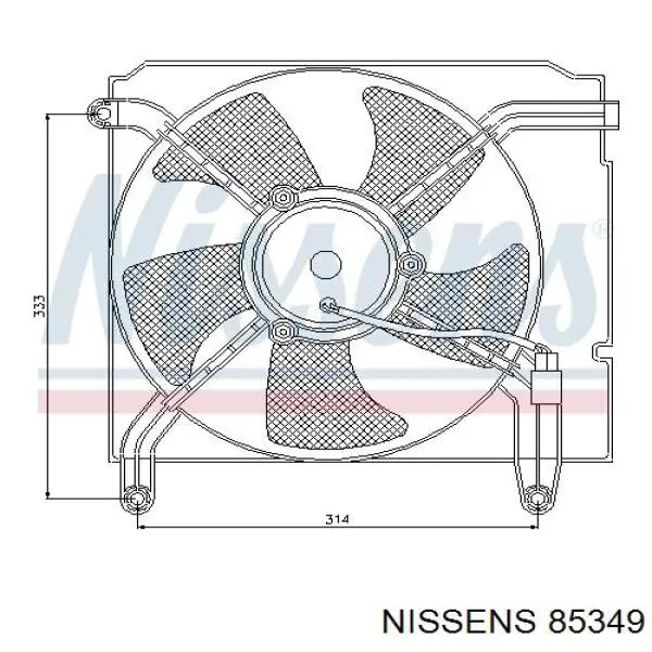 Difusor de radiador, ventilador de refrigeración, condensador del aire acondicionado, completo con motor y rodete 85349 Nissens